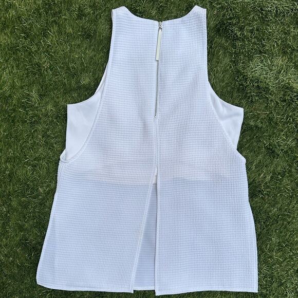 Helmut Lang Raze Drape Top Textured Seersucker Zip Back Bralette Flowy Tank Sm - Picture 10 of 12